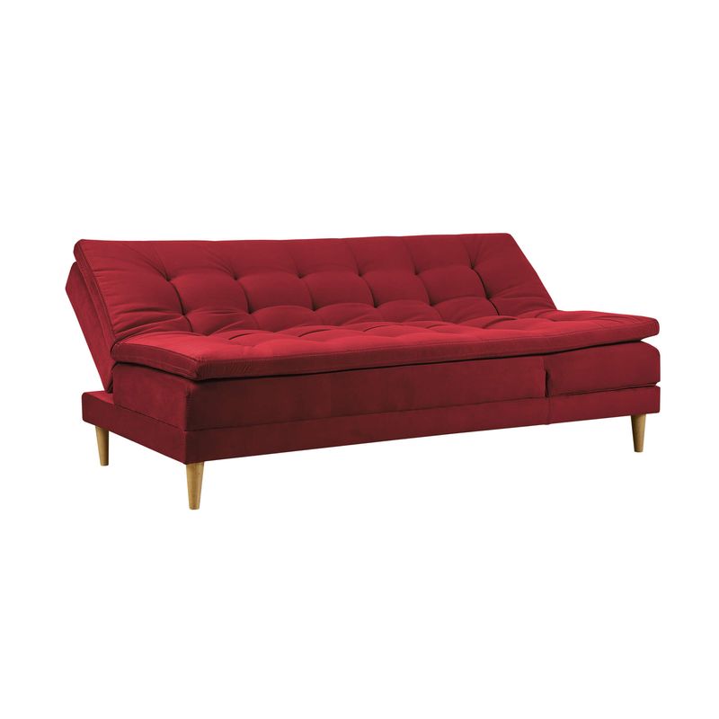 Sofá Cama Click Clack 5 posiciones de uso con patas en madera roble